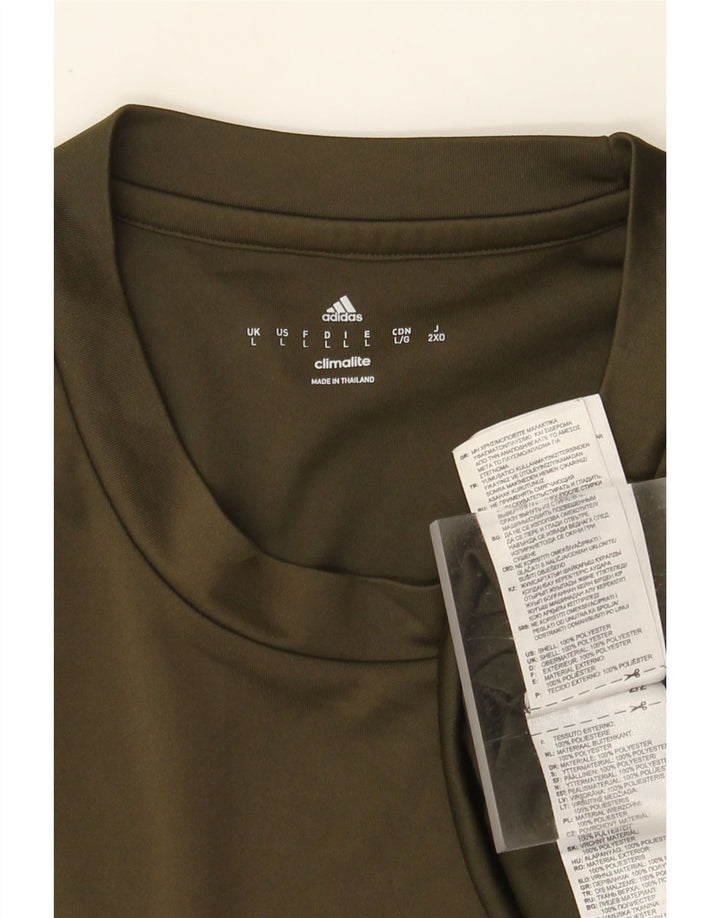 T-shirt Adidas Climalite da uomo, grande, in poliestere kaki