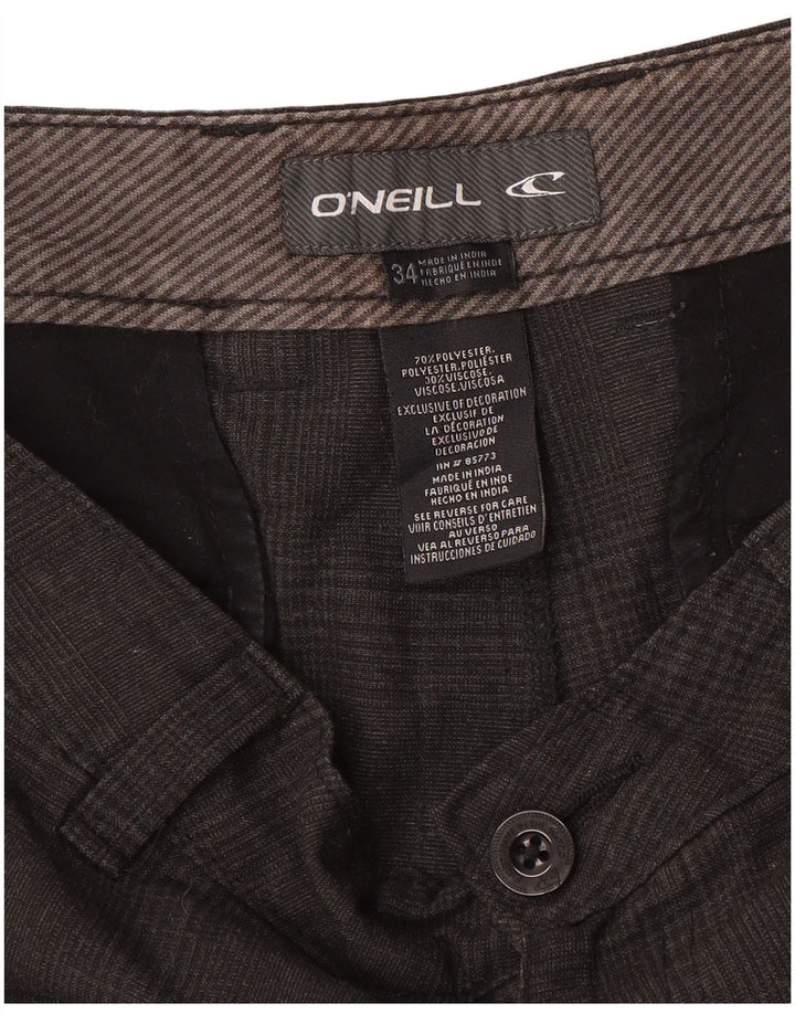 Pantaloncini chino da uomo O'NEILL W34 poliestere a quadri grigi grandi