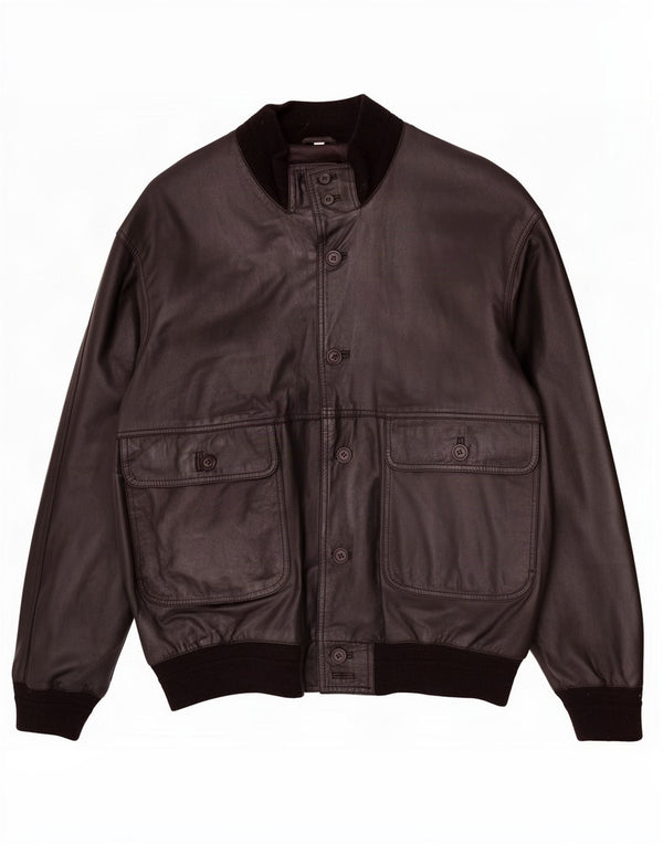 Giacca in pelle vintage da uomo IT 58 4XL Nera
