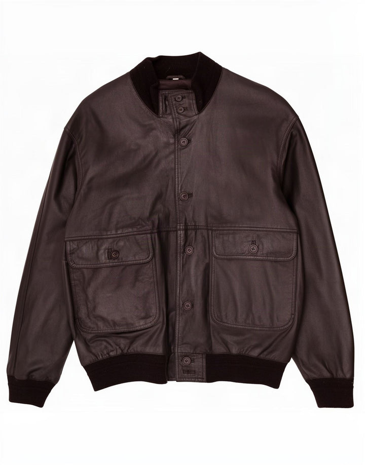 Giacca in pelle vintage da uomo IT 58 4XL Nera