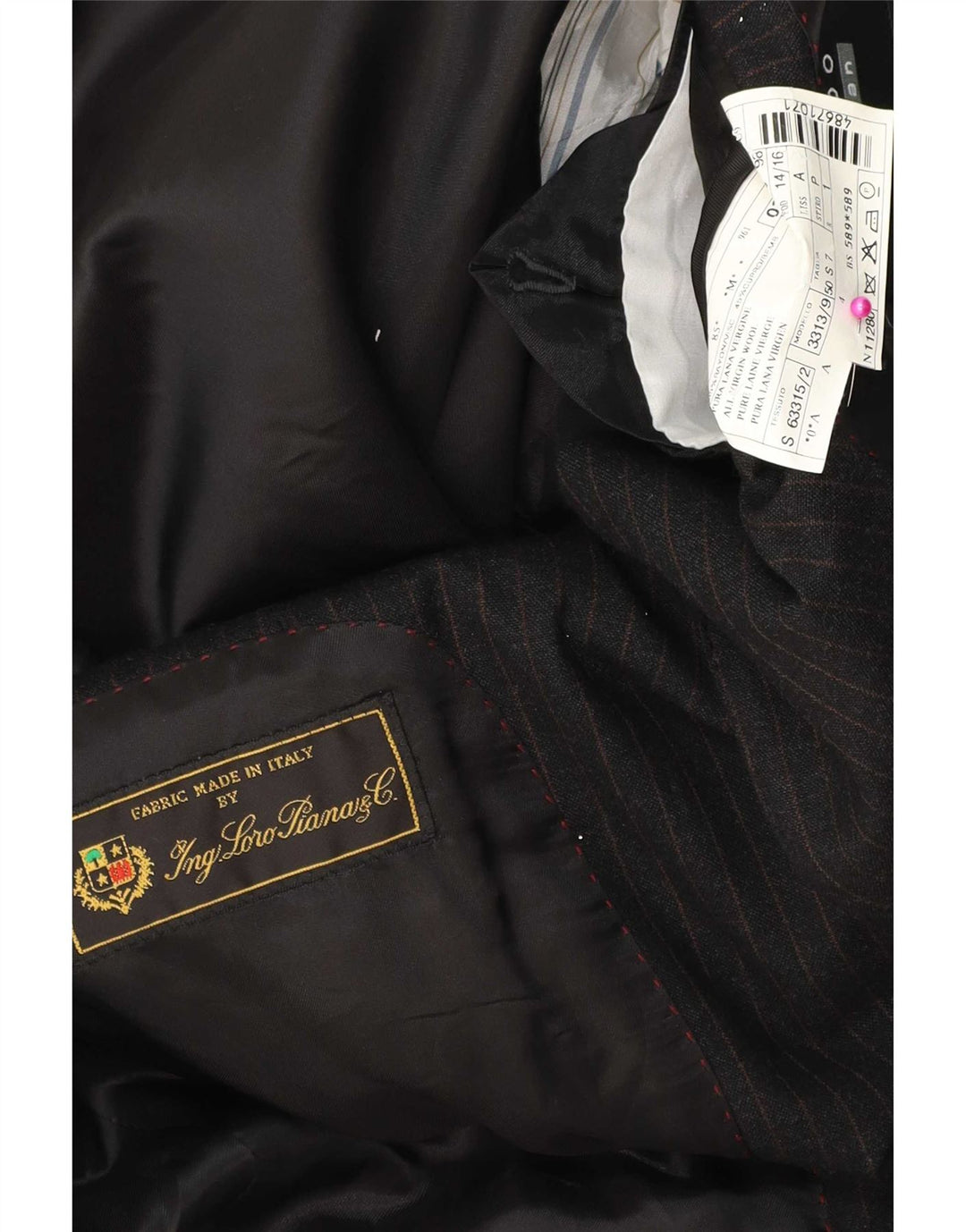 Giacca blazer da uomo a 3 bottoni Ing Loro Piona & Co. IT 50 grande a righe nere