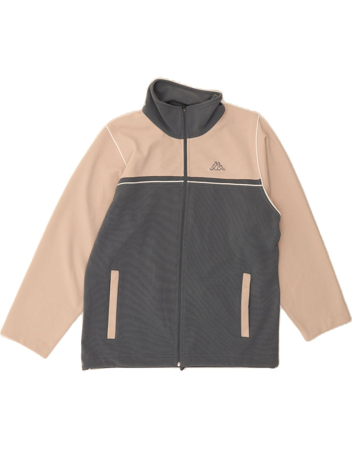 KAPPA Womens Tracksuit Top Jacket UK 16 Large Grey Colourblock Polyester Vintage Kappa and Second-Hand Kappa from Messina Hembry 