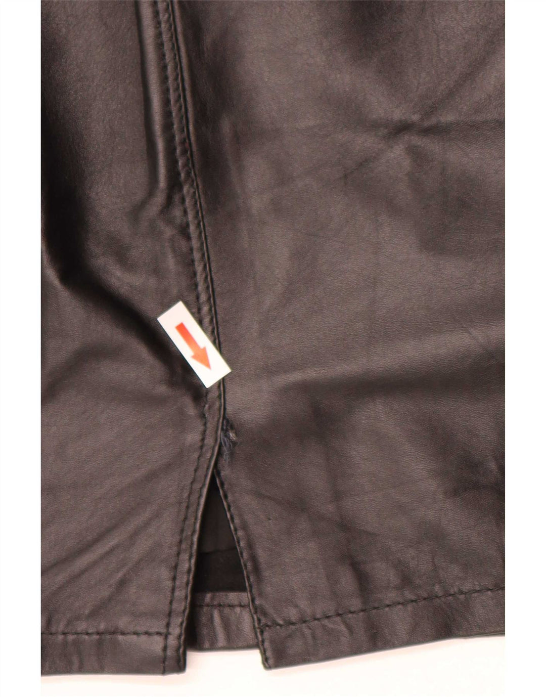 Gonna tubino in pelle vintage da donna W26 piccola nera