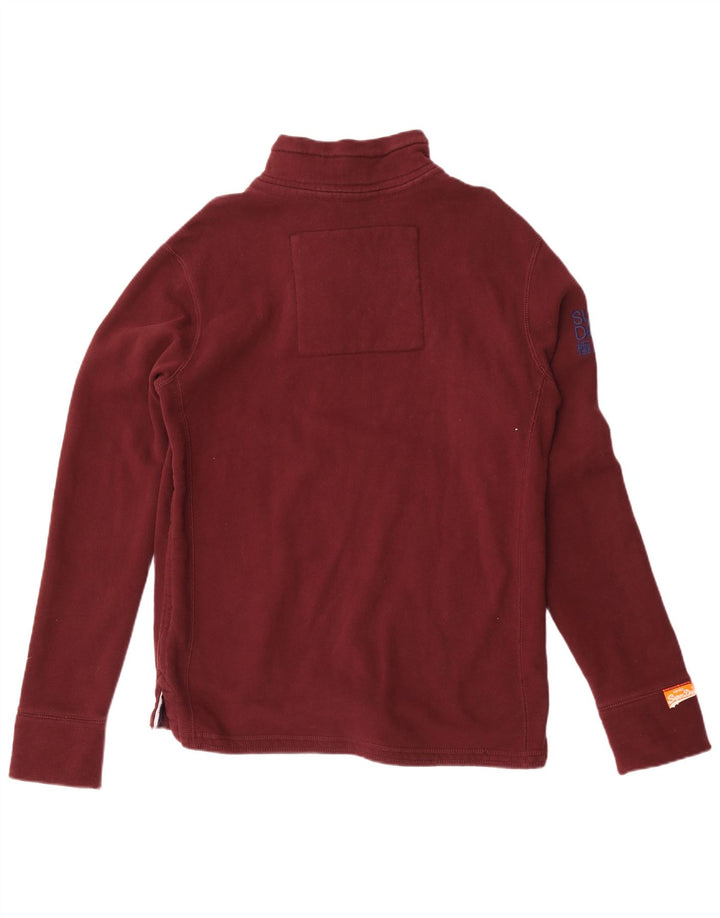 Felpa da uomo con collo con zip grafica Superdry, maglione grande, cotone marrone