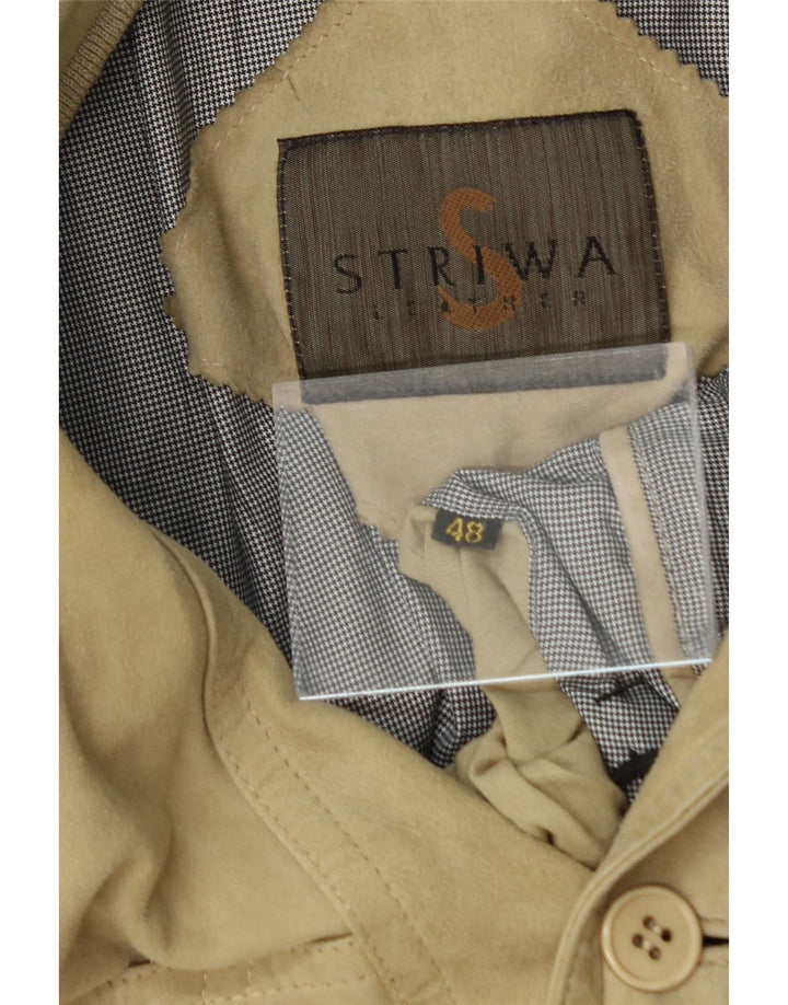 STRIWA Mens Suede Bomber Jacket IT 48 Medium Beige Leather Vintage Striwa and Second-Hand Striwa from Messina Hembry 