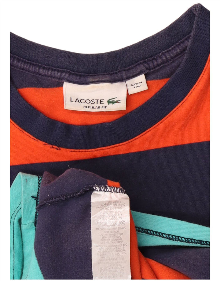 T-shirt grafica da donna Lacoste Top UK 14 medio a righe multicolore