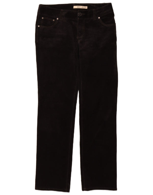 Pantaloni casual dritti in velluto da donna DKNY US 8 medi W30 L33 neri