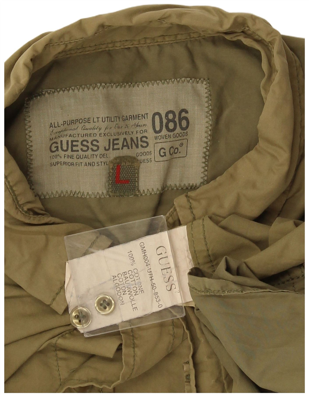 Camicia da uomo Guess Large in cotone kaki