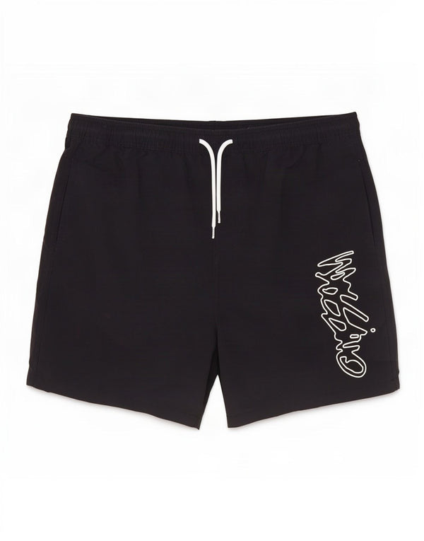 Mossimo Pantaloncini da bagno grafici da uomo di grandi dimensioni in nylon nero