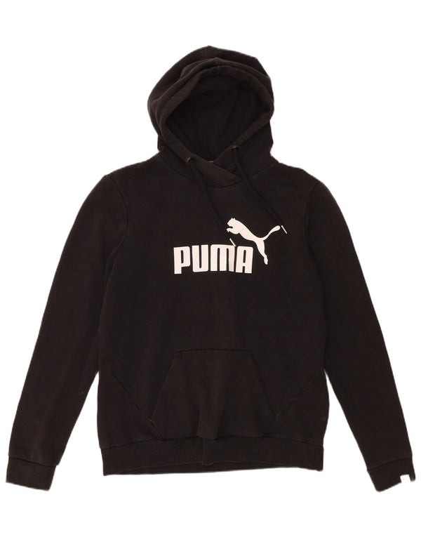 Felpa con cappuccio da donna Puma UK 14 grande cotone nero