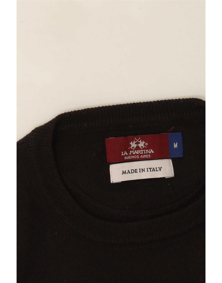 Maglione maglione girocollo da uomo La Martina Buenos Aires blu navy medio