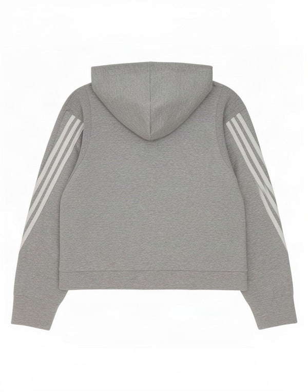 Felpa con cappuccio e zip da donna Adidas UK 20/22 XL Cotone grigio