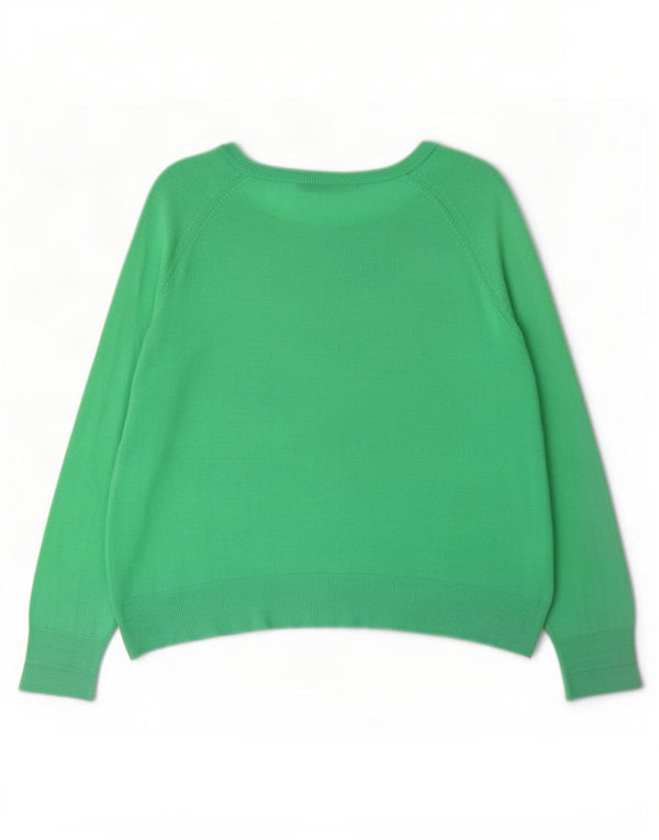 Maglione maglione oversize con scollo a barca da donna Zara UK 14 Viscosa verde medio
