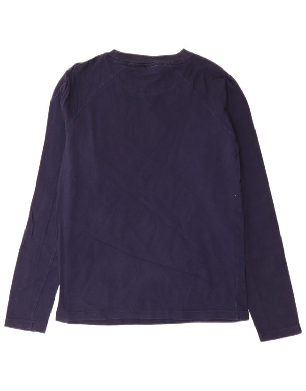 ELLESSE Top grafico da uomo a maniche lunghe piccolo in cotone blu navy