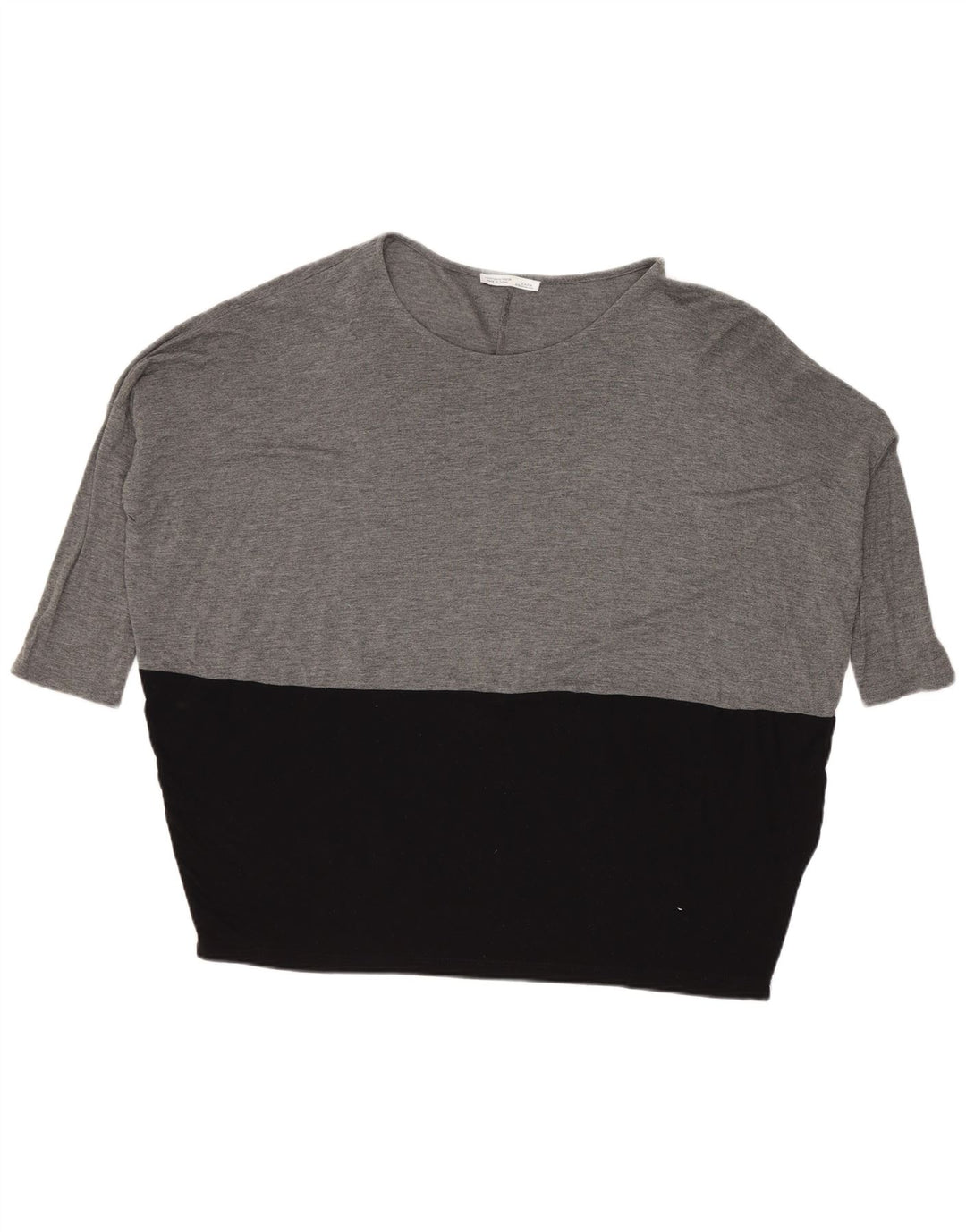 Top Zara da donna oversize con maniche a 3/4 UK 14 Colorblock grigio medio