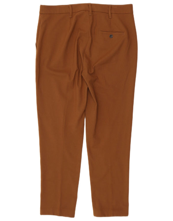 Pantaloni da abito slim da donna MARELLA UK 14 Large W34 L28 Poliestere marrone