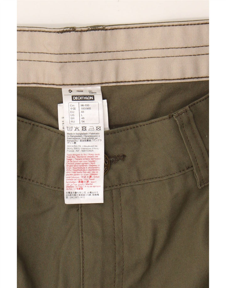 DECATHLON Mens Cargo Shorts Large W36 Khaki Cotton Vintage Decathlon and Second-Hand Decathlon from Messina Hembry 