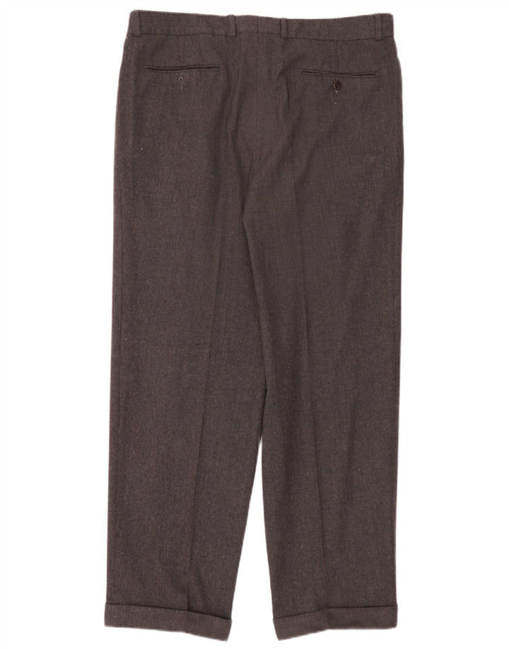 Pantaloni da abito con pegging da uomo Hugo Boss W36 L30 lana vergine grigia