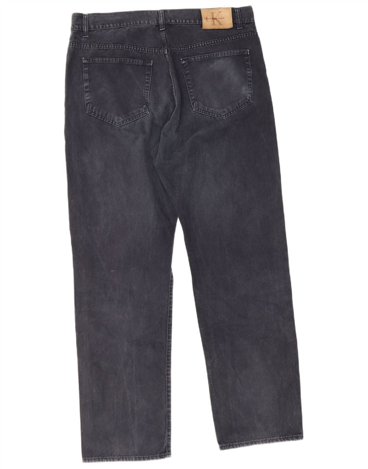 Jeans dritti da uomo Calvin Klein W38 L32 cotone blu navy