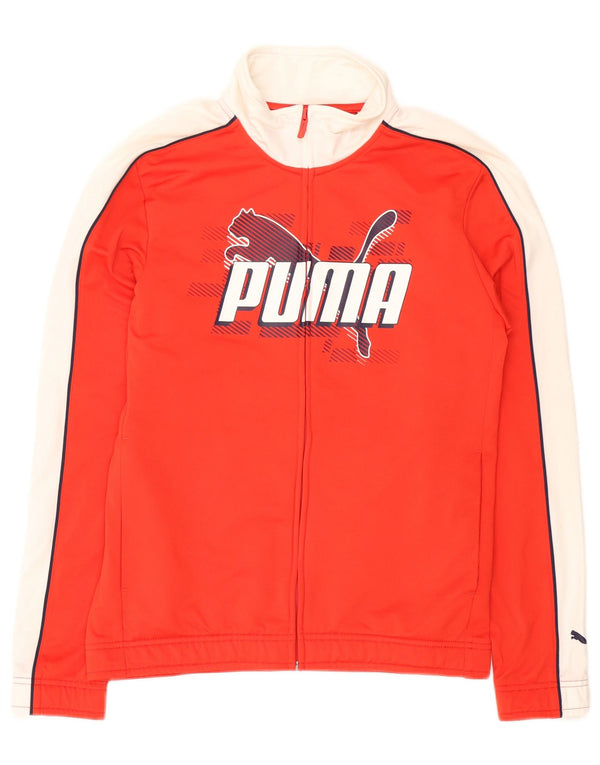 Giacca da ginnastica grafica da uomo PUMA piccola rossa in poliestere color block