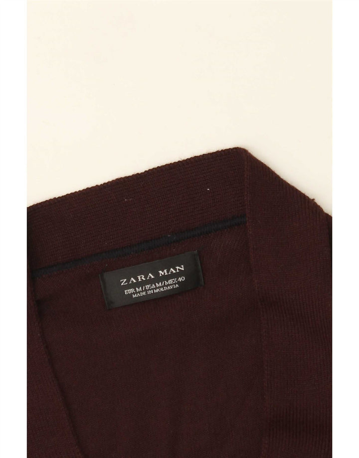 Maglione cardigan da uomo Zara Bordeaux medio