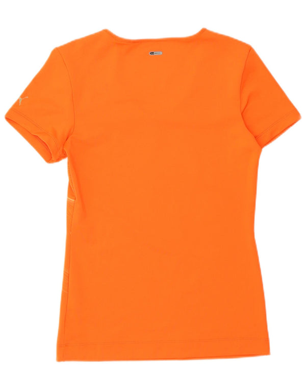 Puma T-shirt grafica da donna Top UK 8 Small Arancione Poliestere Sport