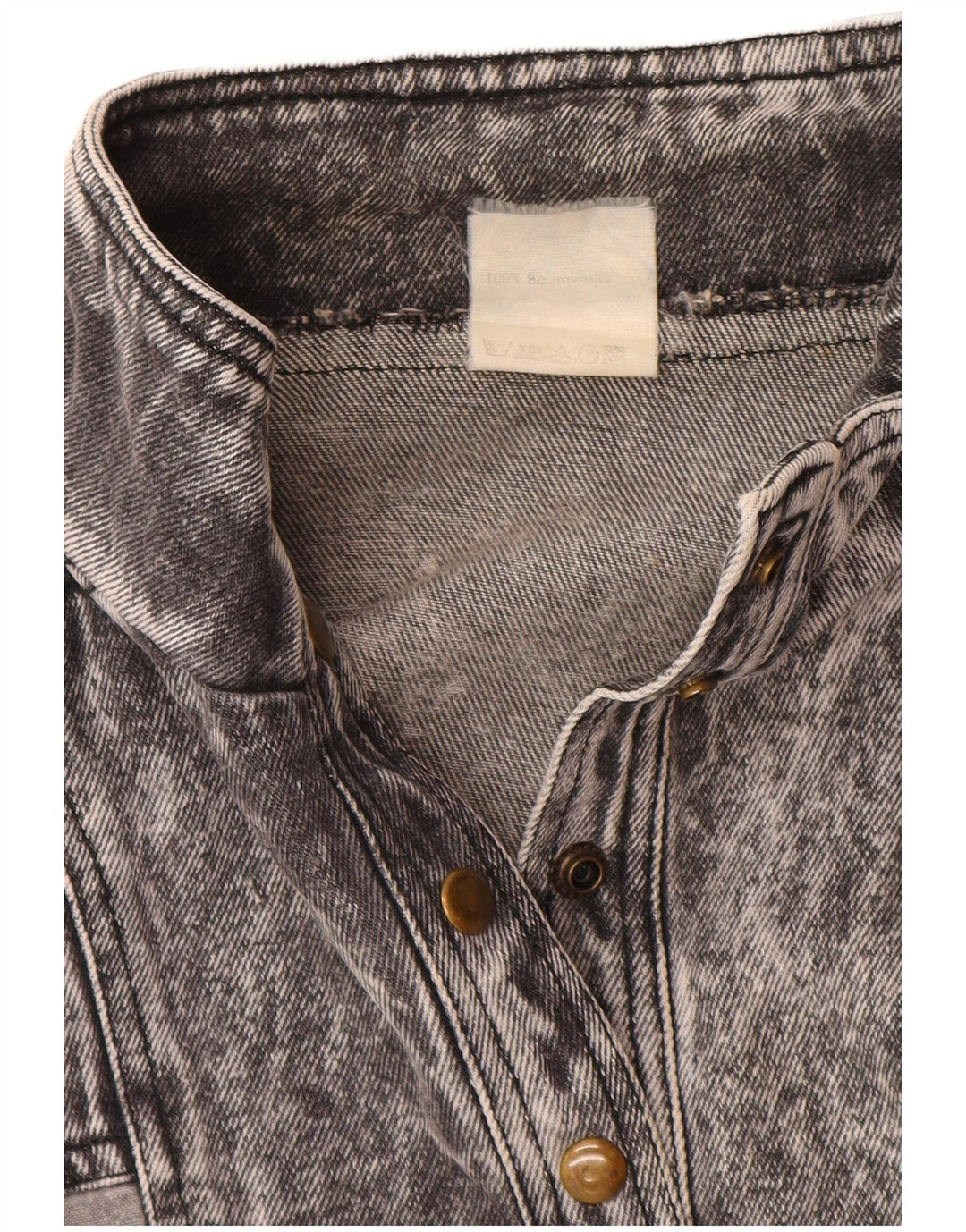 Giacca in denim pullover da donna VINTAGE UK 20 2XL cotone grigio