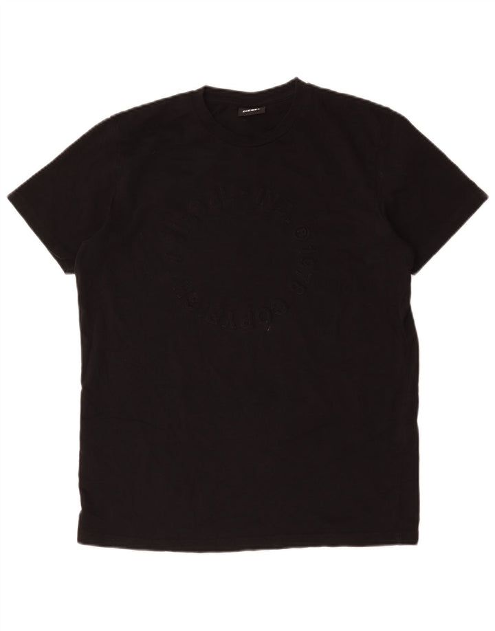 T-shirt grafica da uomo Diesel Top nera media