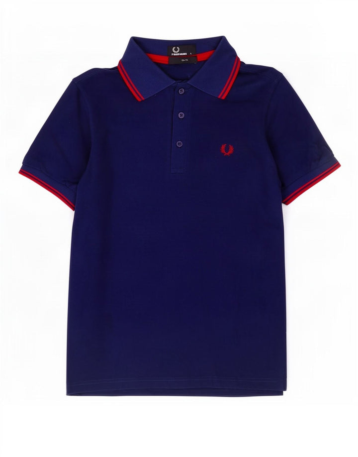 Polo da uomo slim fit Fred Perry piccola in cotone blu navy