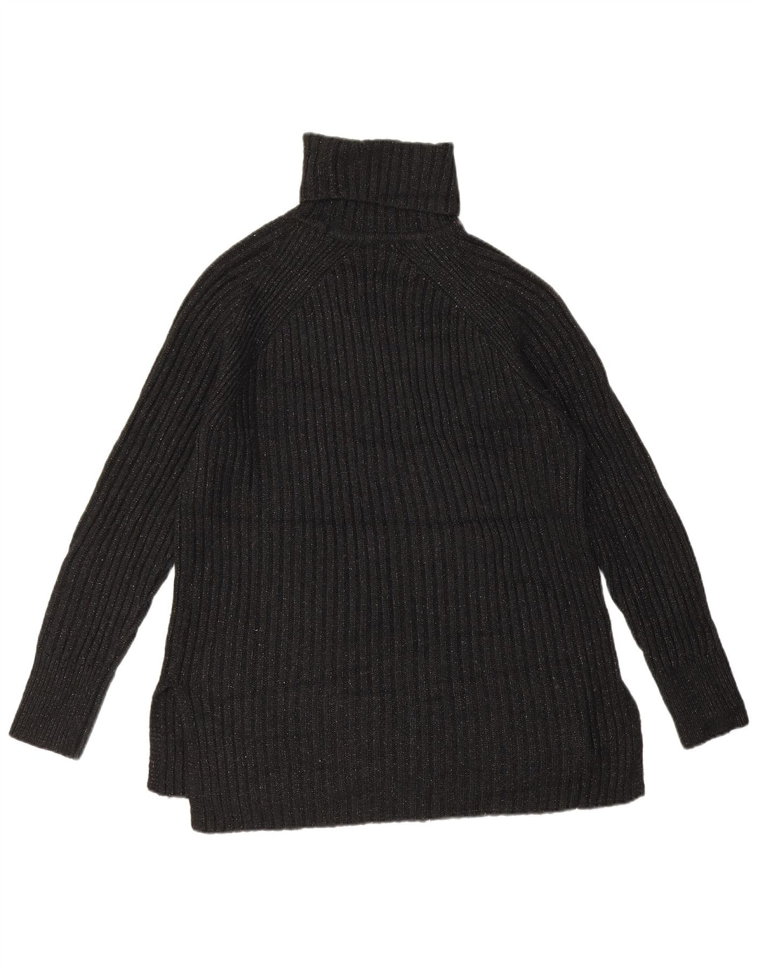 Maglione maglione a collo alto da donna Marks & Spencer UK 14 medio nero screziato