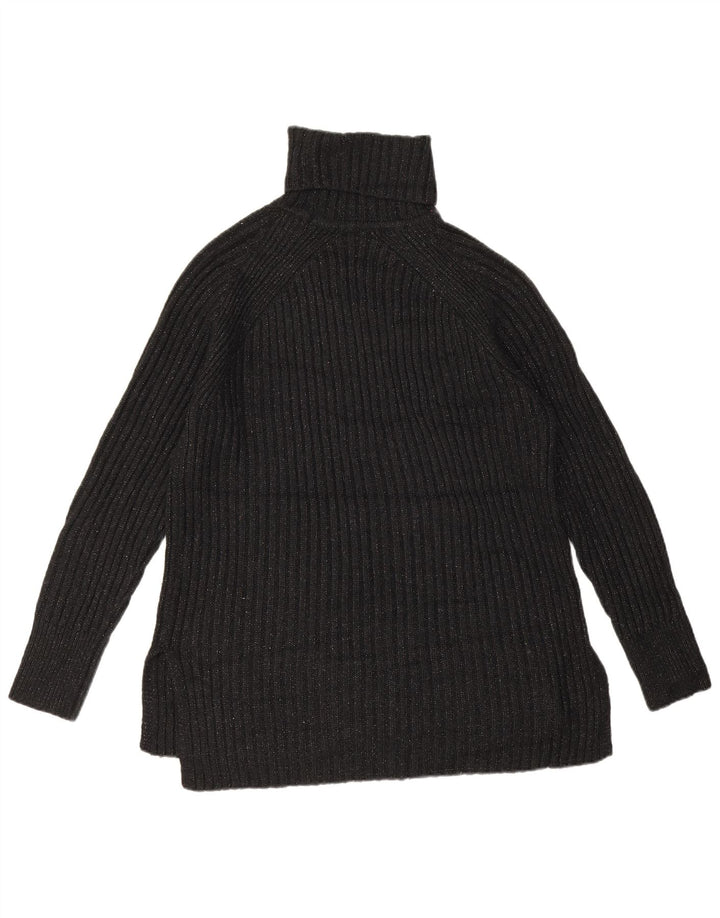 Maglione maglione a collo alto da donna Marks & Spencer UK 14 medio nero screziato