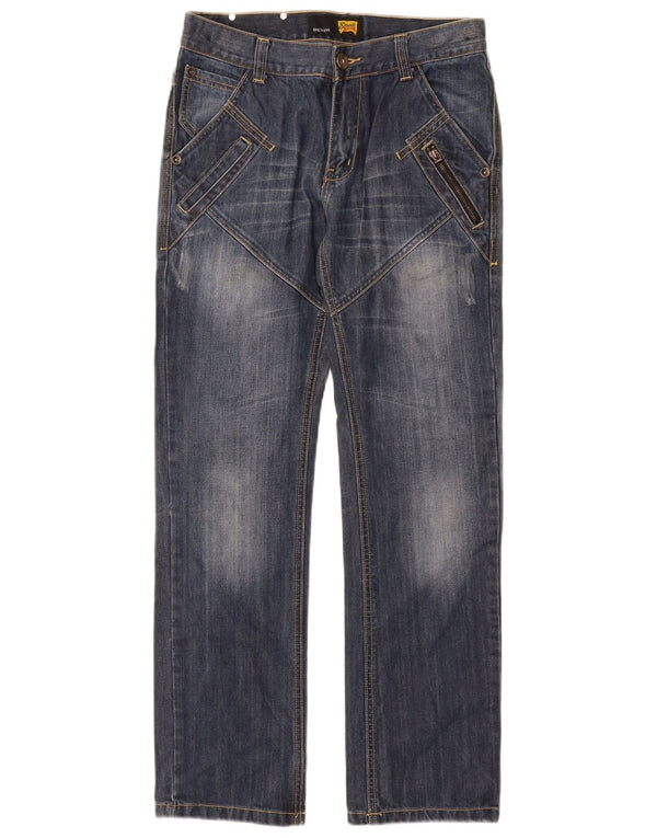 Jeans dritti vintage da ragazzo 13-14 anni W28 L30 cotone blu