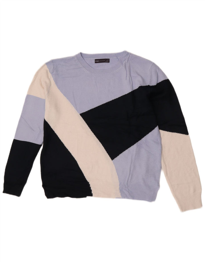 Maglione maglione con scollo a barca da donna Marks & Spencer UK 12 Blu medio