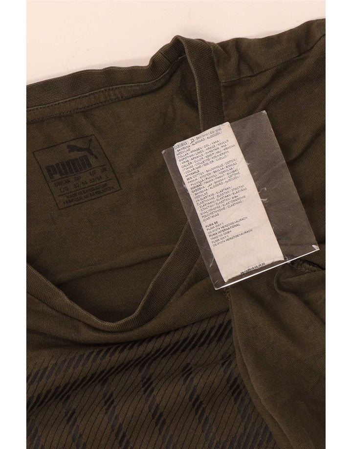 T-shirt grafica da uomo Puma Top grande in cotone verde