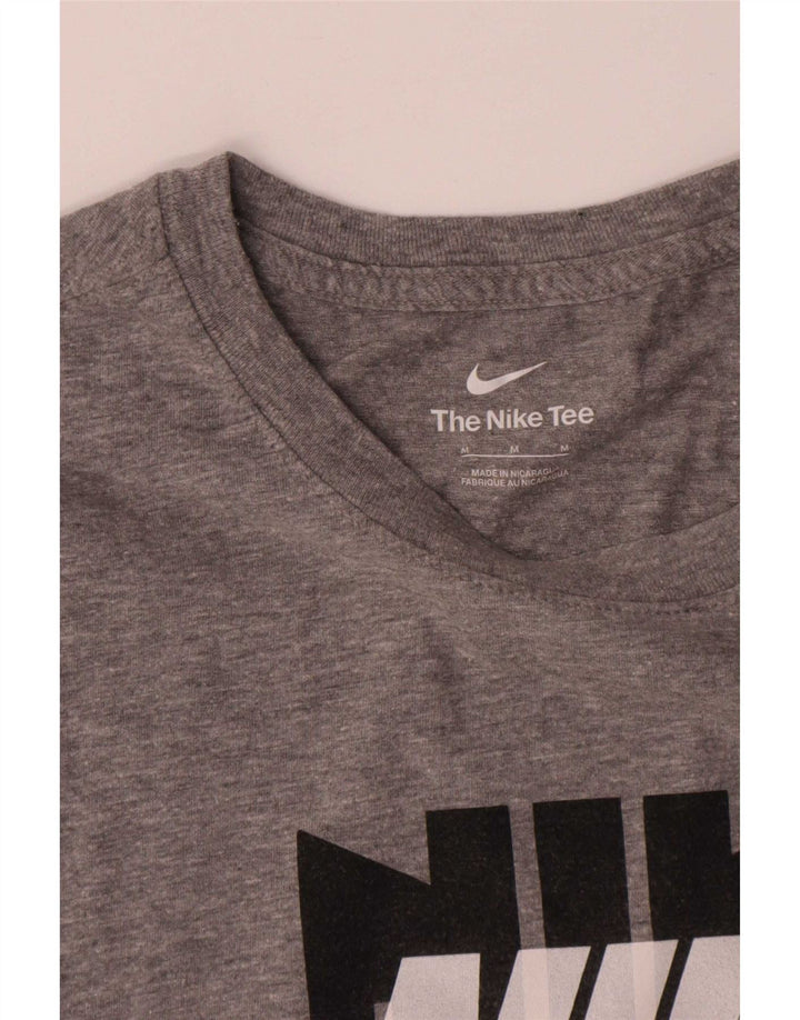 T-shirt grafica Nike da uomo in cotone mélange grigio medio