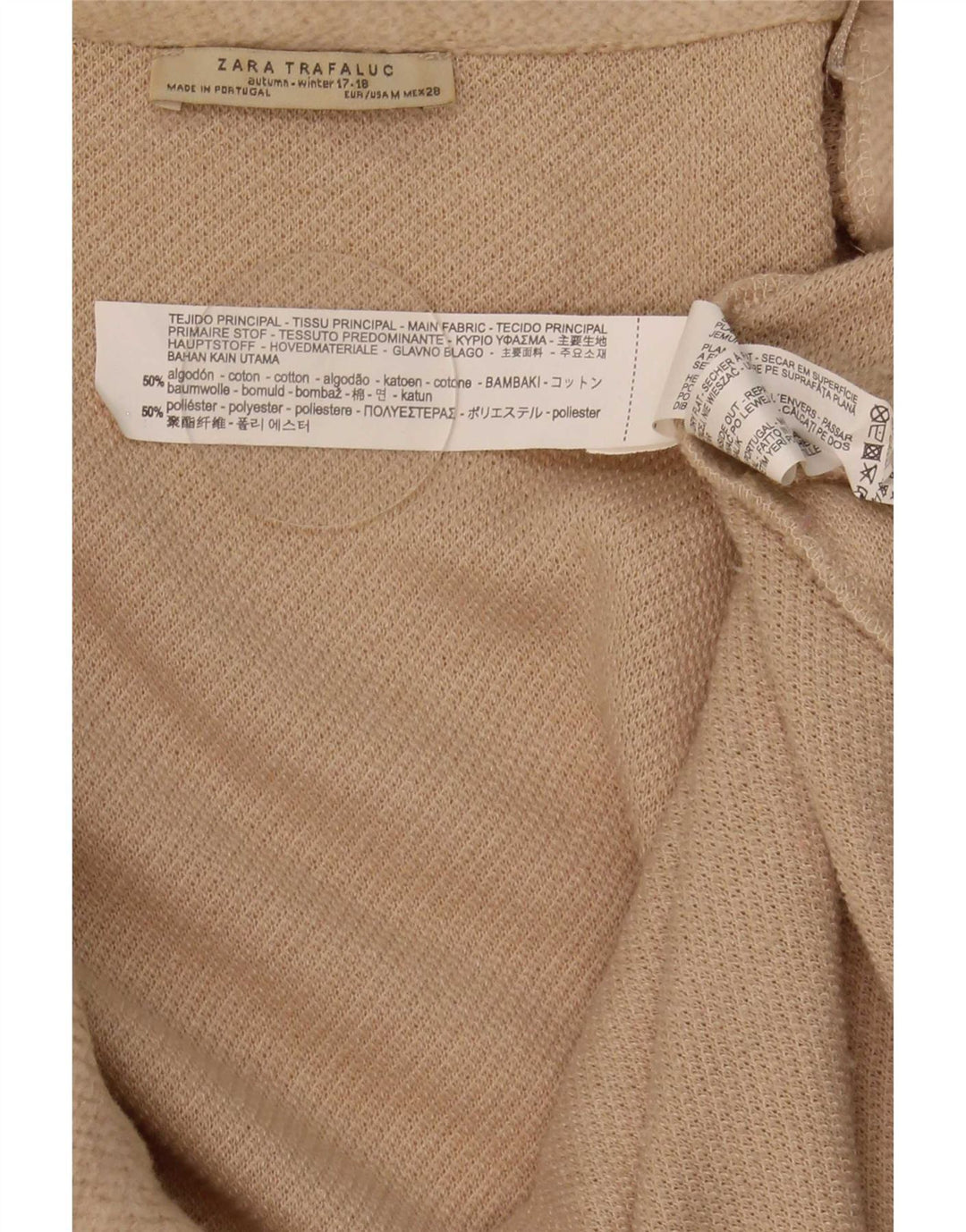 Maglione cardigan lungo oversize da donna Zara UK 14 Beige medio