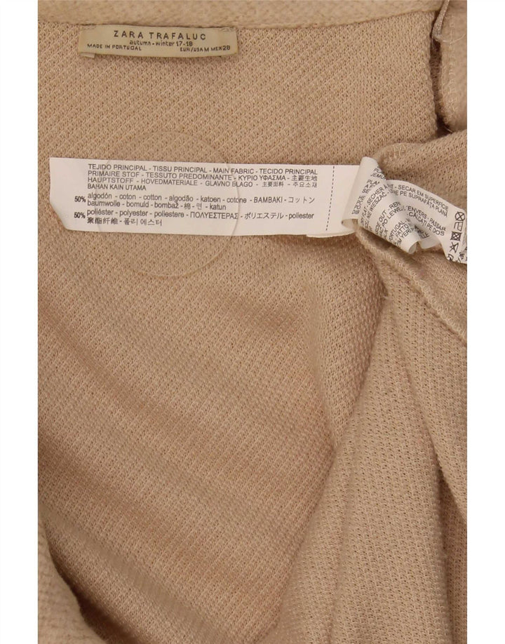 Maglione cardigan lungo oversize da donna Zara UK 14 Beige medio