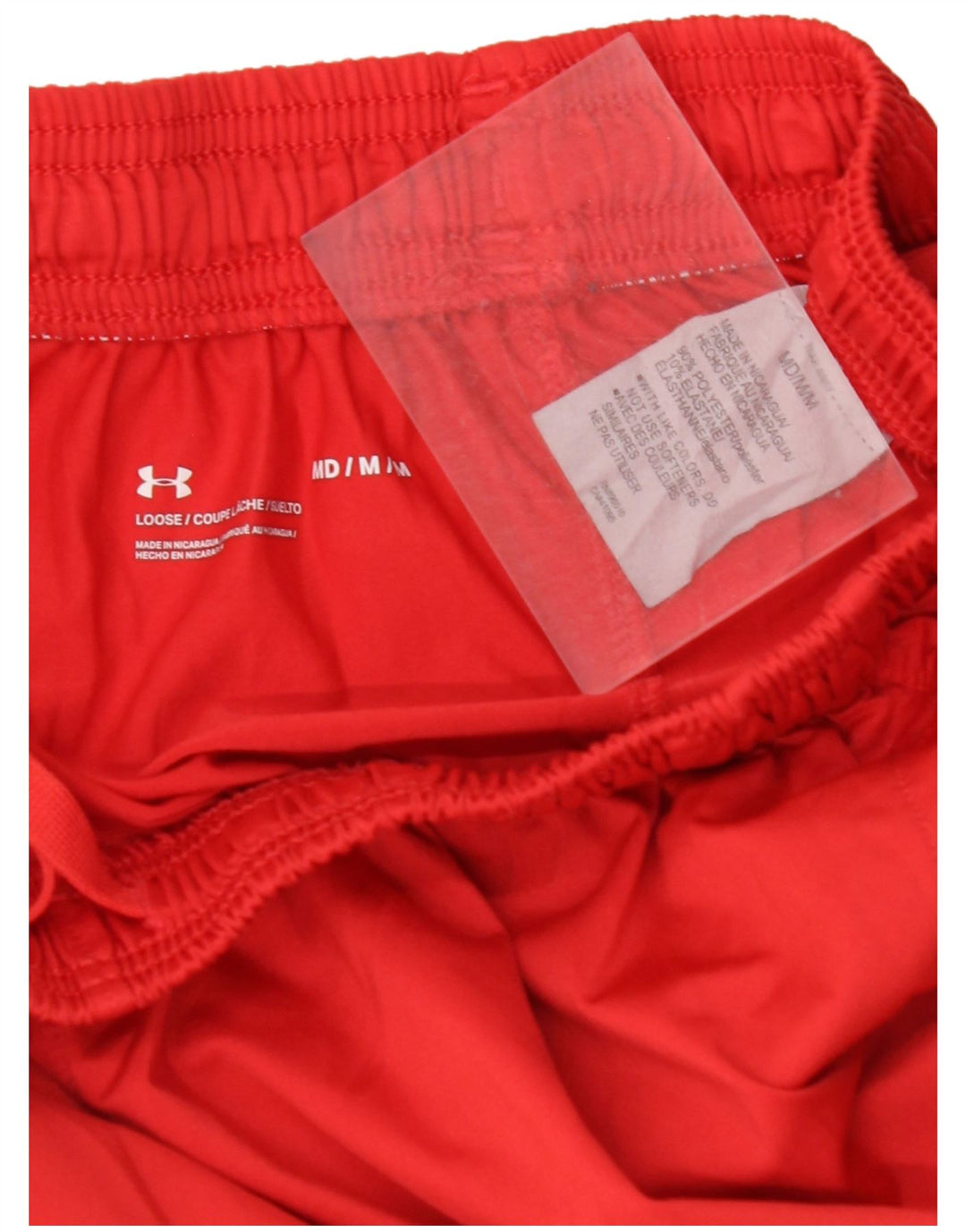 Pantaloncini sportivi da uomo UNDER ARMOUR Poliestere color block rosso medio