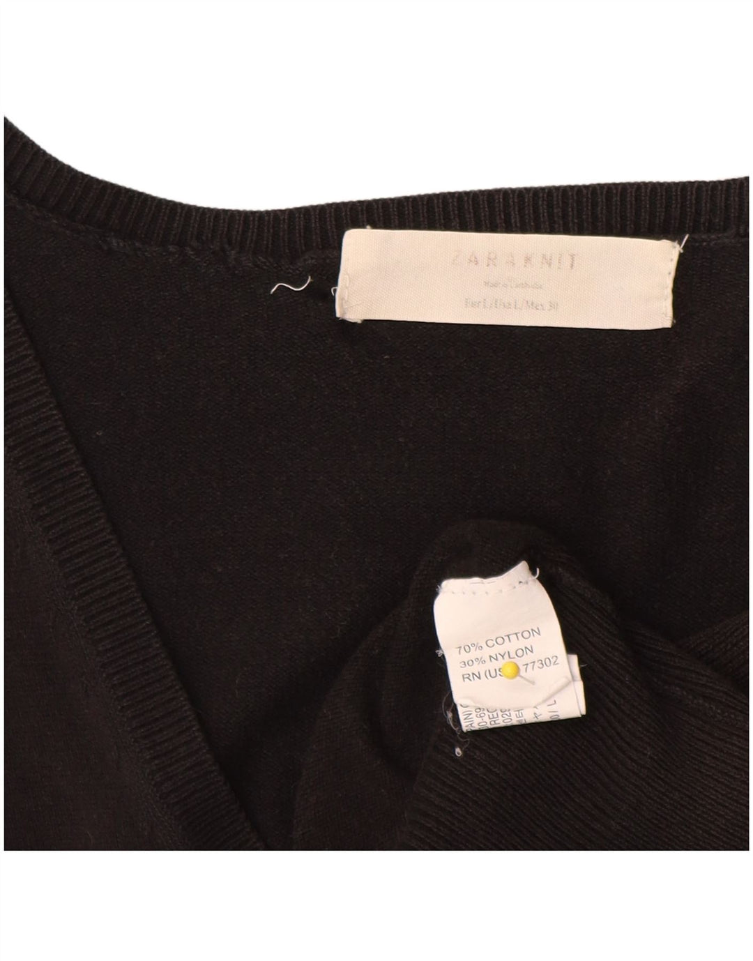 Maglione cardigan da donna Zara UK 14 grande cotone nero