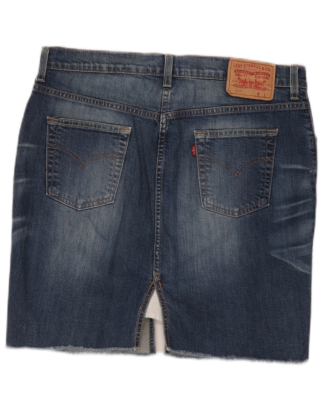 Gonna in denim 669 da donna Levi's W34 grande cotone blu