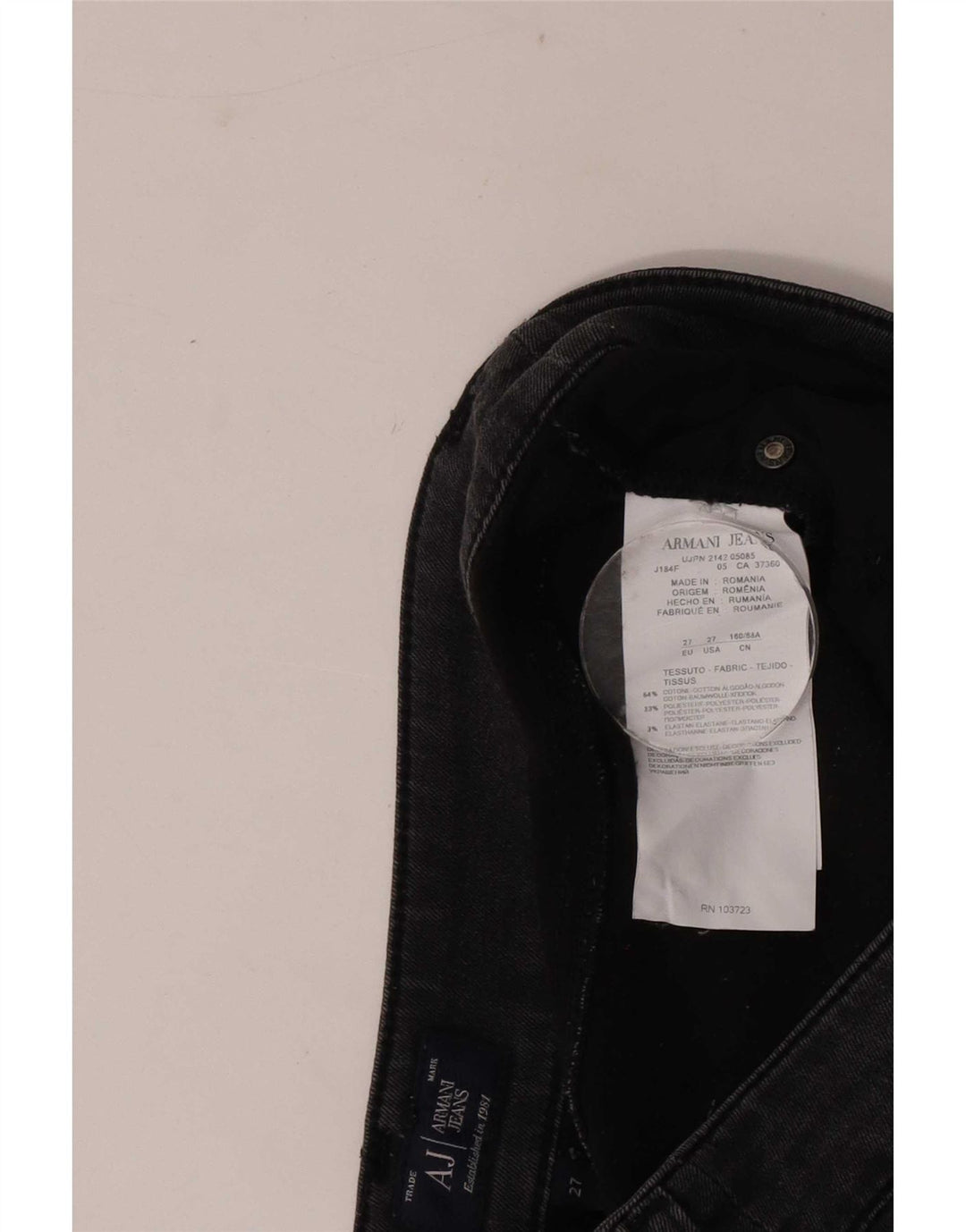 Jeans slim da donna Armani W27 L28 cotone nero