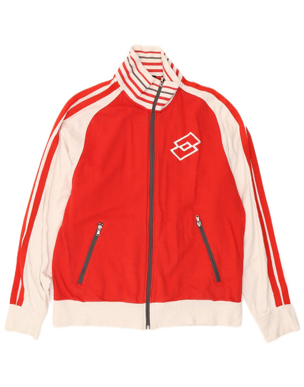 Giacca da ginnastica da uomo Lotto grande in cotone color block rosso