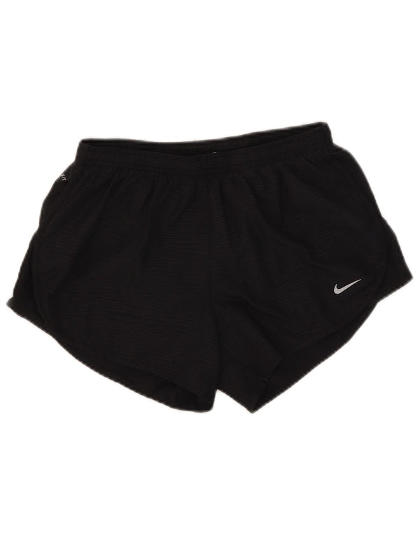 Pantaloncini sportivi Nike Dri Fit da donna UK 10 piccoli neri a righe