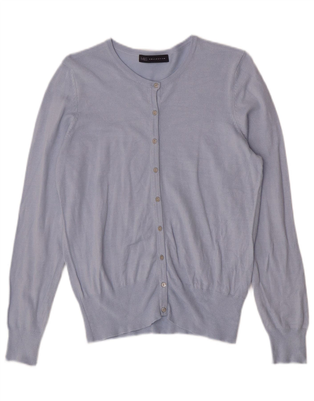 Maglione cardigan da donna Marks & Spencer UK 14 Viscosa blu medio