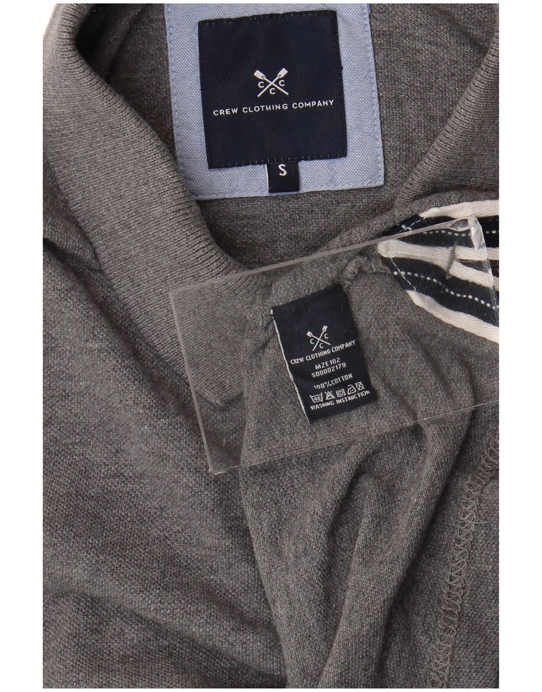 Crew Clothing Polo da uomo piccola in cotone grigio