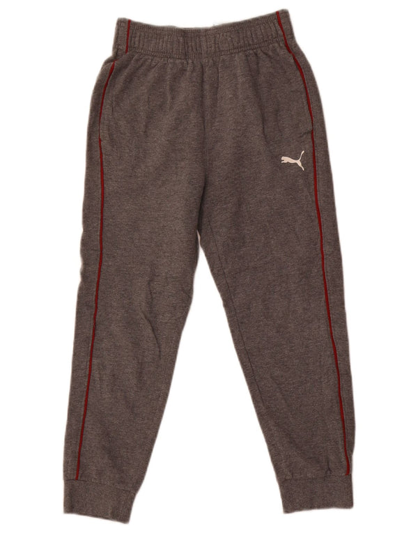 Pantaloni della tuta da ragazzo Puma Joggers 7-8 anni piccoli in cotone grigio