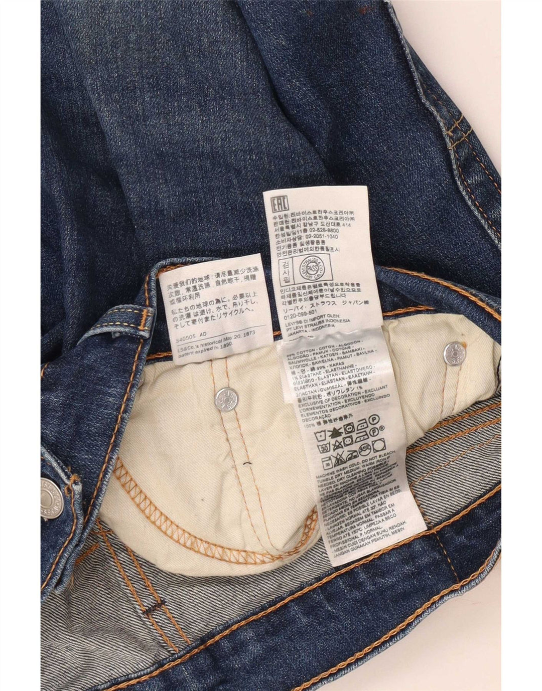 Jeans Levi's Uomo 511 Slim W34 L32 Cotone Blu