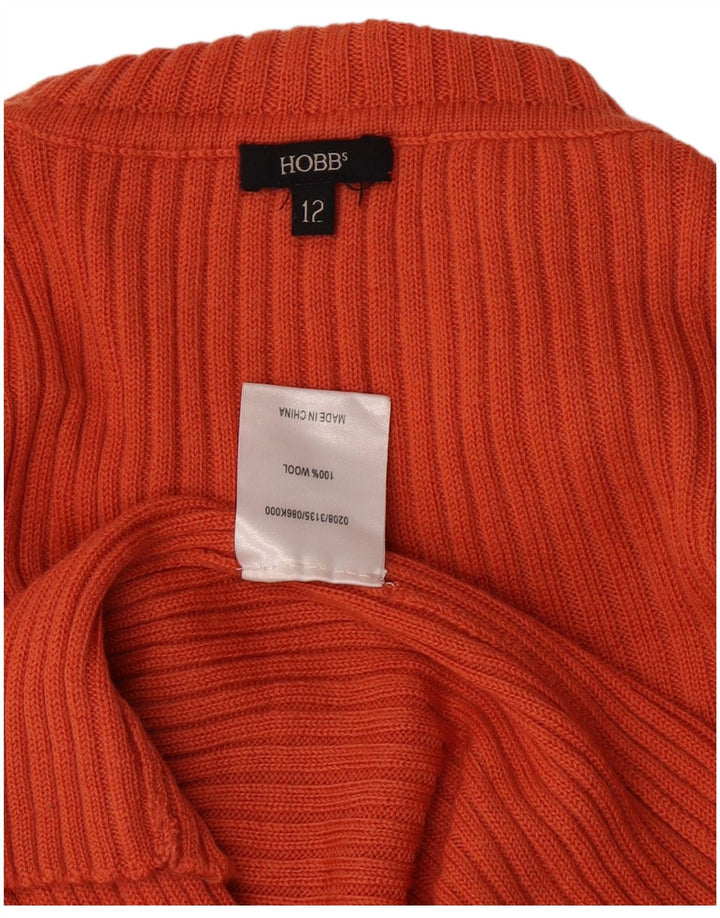 Maglione maglione a collo alto da donna Hobbs UK 12 lana arancione media