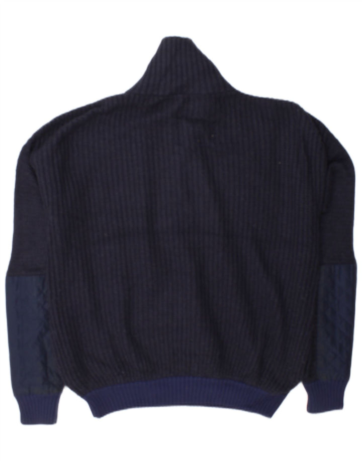 Topshop Maglione da donna oversize con collo con zip UK 12 Medio Blu Navy