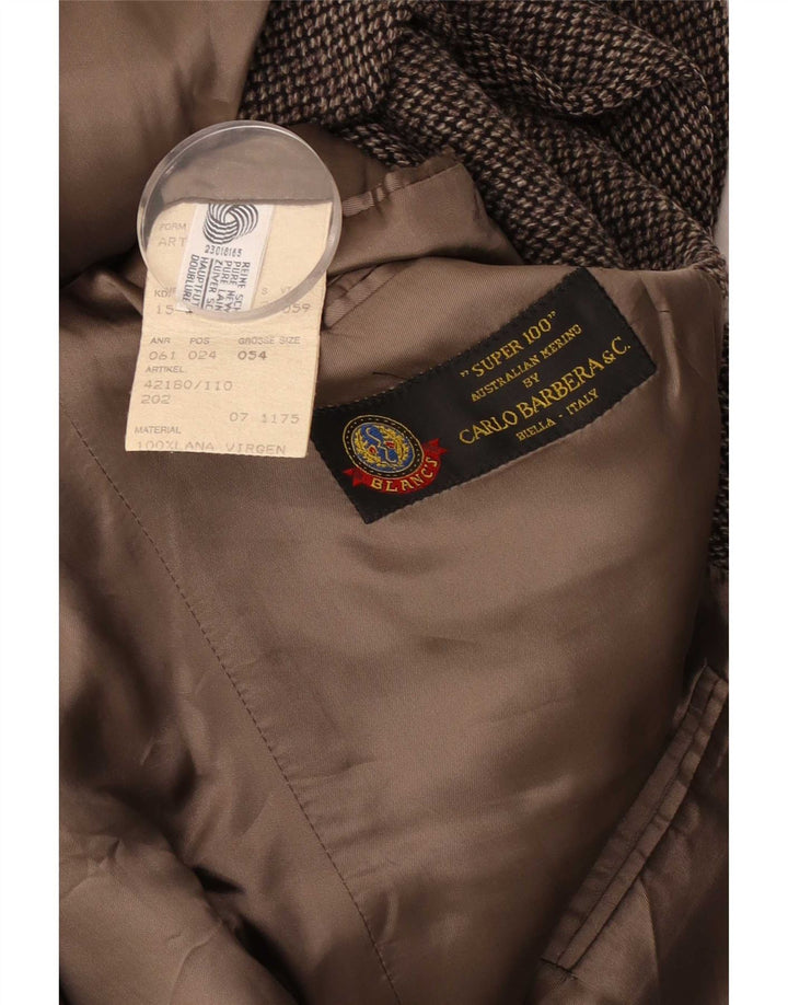 Giacca Blazer 3 Bottoni Uomo Carlo Barbera IT 54 2XL Pied De Poule Marrone